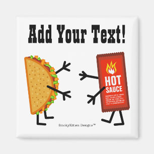 Taco & Hot Sauce - Customisable Magnet