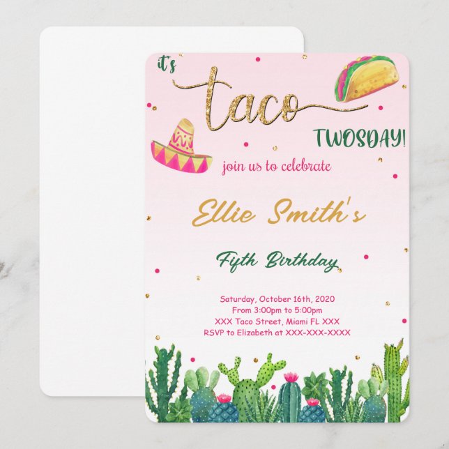 Taco Invitation (Front/Back)