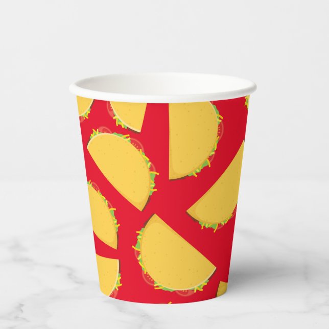Taco Kids Birthday Party Mexican Paper Cups (Front)