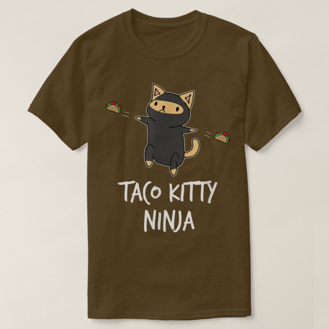 Taco Kitty Ninja  Funny Cat  T-Shirt (Design Front)