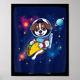 Taco lover dog astronaut celebrates cinco de mayo poster