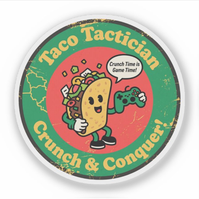 Taco Lover & Gamer "Taco Tactician Crunch Conquer" (Front)