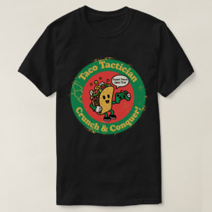 Taco Lover & Gamer "Taco Tactician Crunch Conquer" T-Shirt