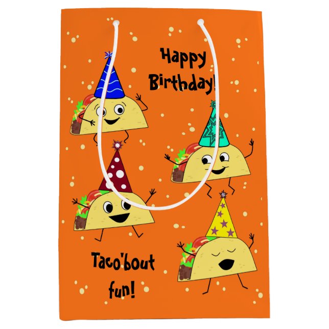 Taco Lover Medium Birthday Gift Bag (Front)