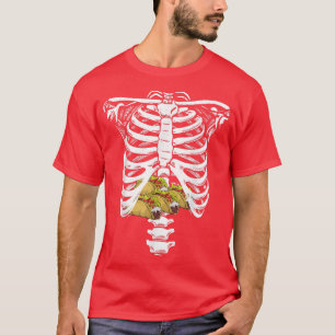 Taco Lover Skeleton Rib Cage Mexican Skeleton Ate  T-Shirt