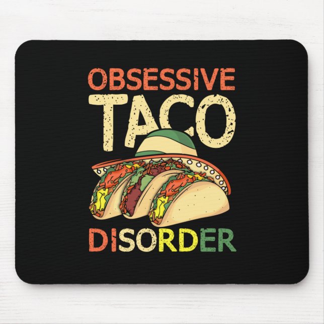 Taco Lover Women Men Mexican Food Gift Tacos Mouse Mat (Front)