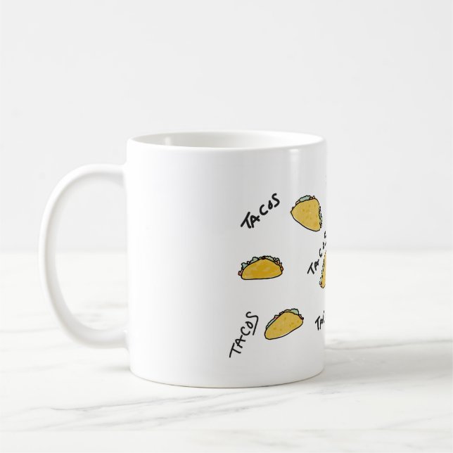 Taco Lovers Mug, Illustration Coffee Mug (Left)