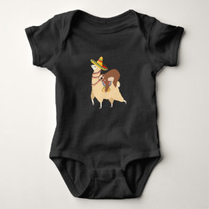 Taco Loving Animals Lazy Sloth Riding Llama Baby Bodysuit