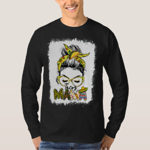 Taco Mama Messy Bun Hair Fiesta Mexicana Cinco De  T-Shirt