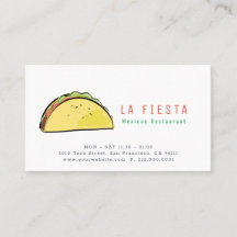 Taco Mexican Restaurant Modern Business Card