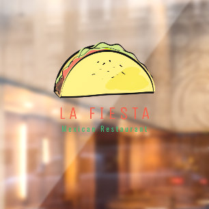 Taco Mexican Restaurant Modern Business Window Cling