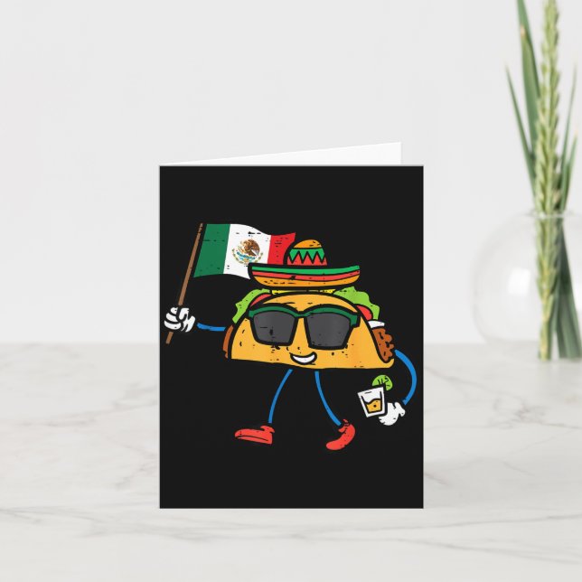 Taco Mexico Flag Cinco De Mayo Mexican Card (Front)