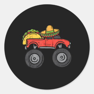 Taco Monster Truck Sombrero Cinco De Mayo Mexican  Classic Round Sticker