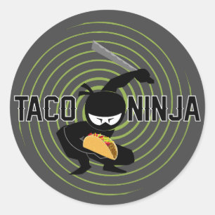 Taco Ninja Design - Classic Round Stickers