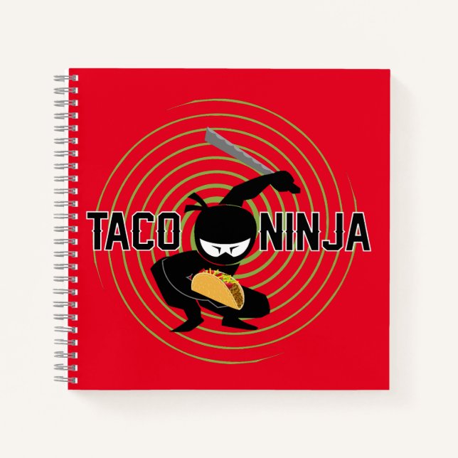 Taco Ninja Design - Spiral Notebook (Front)