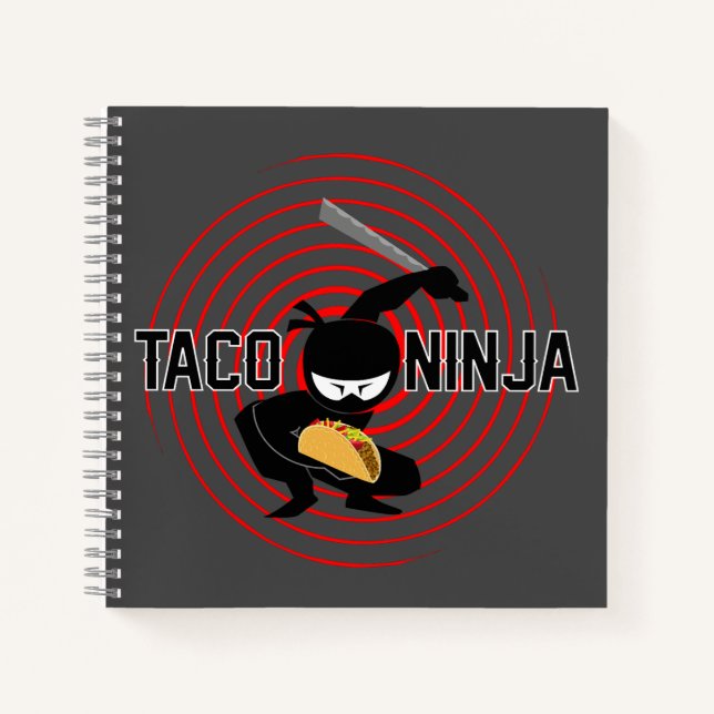 Taco Ninja Design - Spiral Notebook (Front)