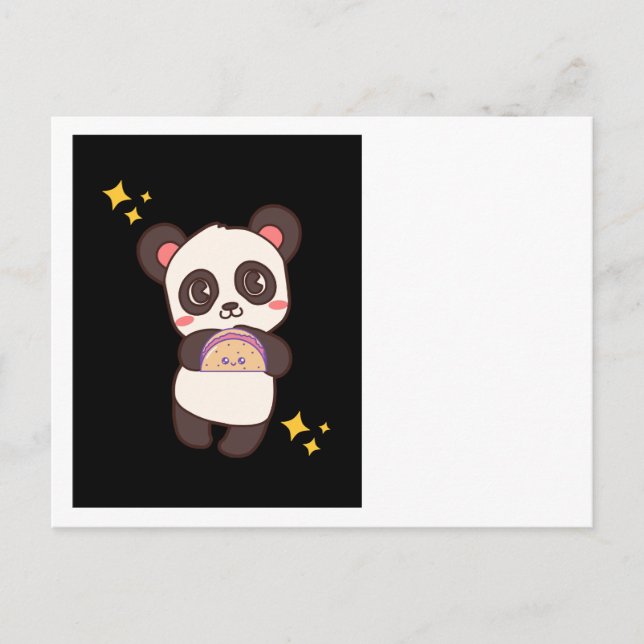 Taco panda cute funny postcard (Front)