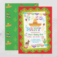 TACO PARTY Fiesta Invitation