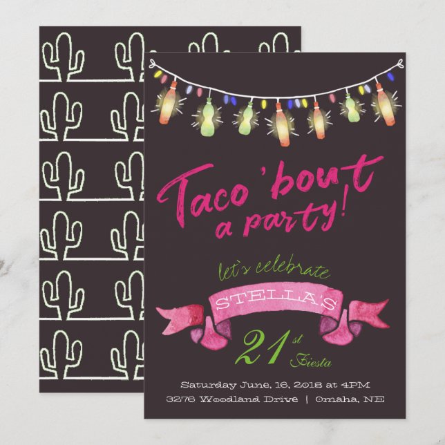 Taco Party Invitation (Front/Back)