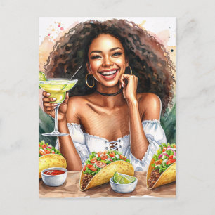 Taco Party With Margarita Invitation Postcard