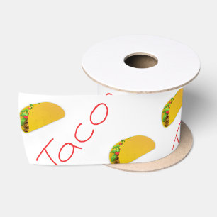 Taco pattern on satin ribbon