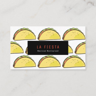 Taco Pattern Simple & Modern White Business Card