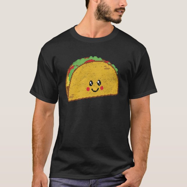 Taco Pixel 8 bit Retro Hungry Byte Shell Tuesday F T-Shirt (Front)