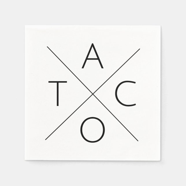 Taco (Play on Fixer Upper, Waco) Word Art Napkin (Front)