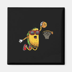 Taco Playing Basketball Mexican Cinco De Mayo Kids Magnet