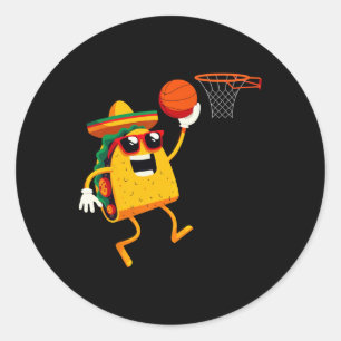 Taco Playing Sketll For Cinco De Mayo Celebration Classic Round Sticker