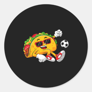 Taco playing soccer mexican cinco de mayo sombrero classic round sticker