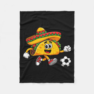 Taco playing soccer mexican cinco de mayo sombrero fleece blanket