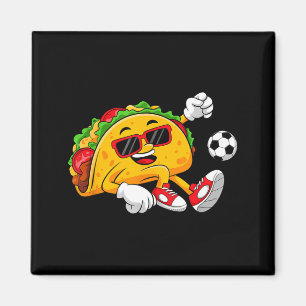 Taco playing soccer mexican cinco de mayo sombrero magnet