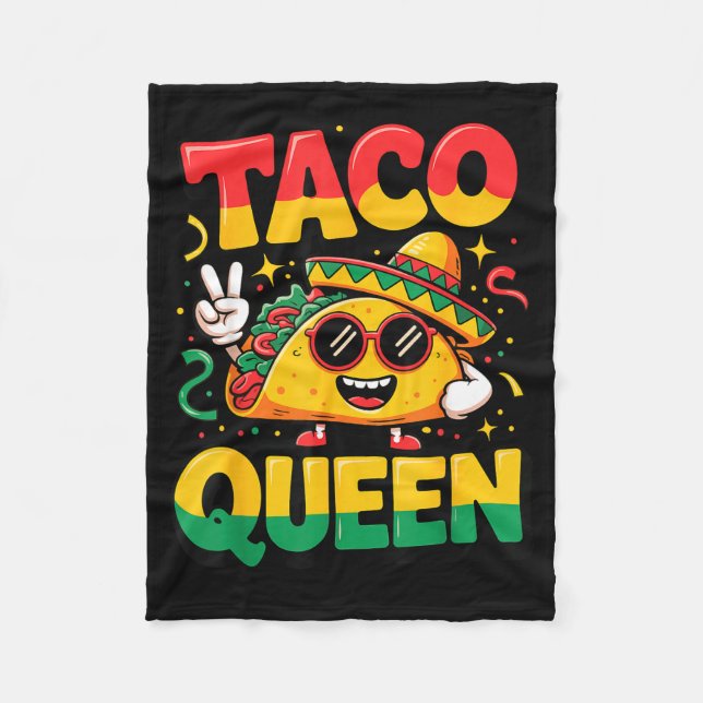 Taco queen  fleece blanket (Front)