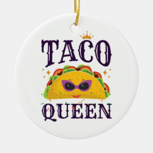 Taco Queen Love Tacos Women Ceramic Tree Decoration