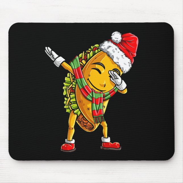 Taco Santa Christmas Kids Boys Men Dab Xmas Gifts  Mouse Mat (Front)