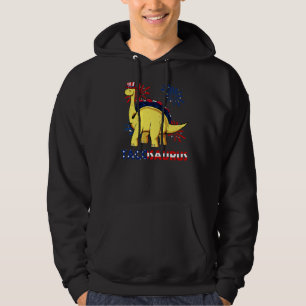 Taco Saurus 4th Of July Dinosaur American Flag Fir Hoodie
