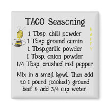 Taco seasoning bee happy 2 Inch Square Magnet
