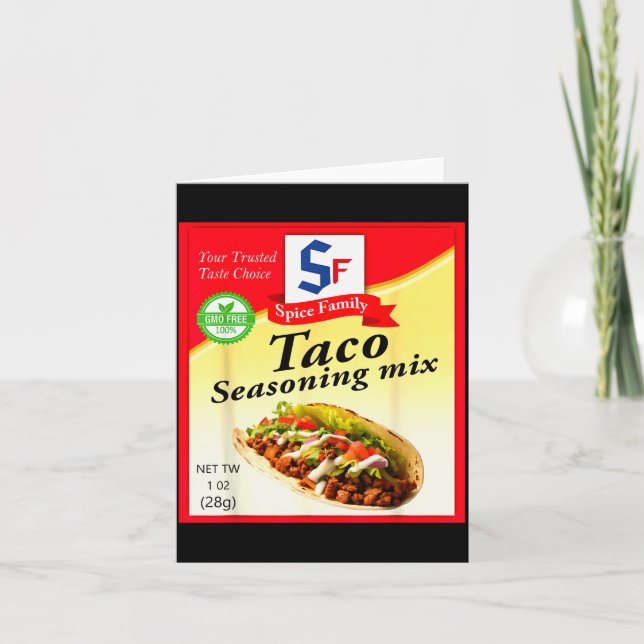 Taco Seasoning Mix Funny Mexico Cinco De Mayo Grou Card (Front)