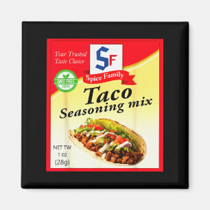 Taco Seasoning Mix Funny Mexico Cinco De Mayo Grou Magnet