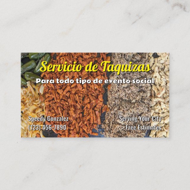 Taco service business cards (Front)