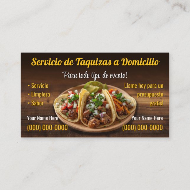 Taco Service Business Cards (Front)