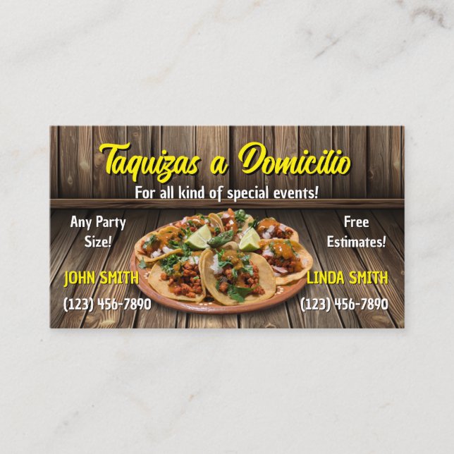 Taco Service Business Cards (Front)