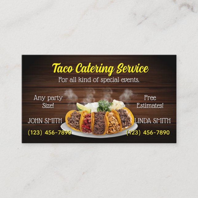 Taco Service Business Cards (Front)
