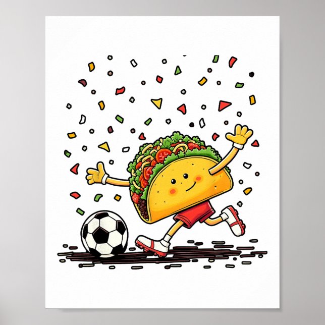 Taco Soccer Cinco De Mayo Celebration Funny  Poster (Front)
