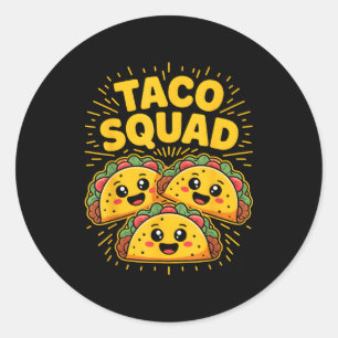 Taco squad cinco de mayo classic round sticker