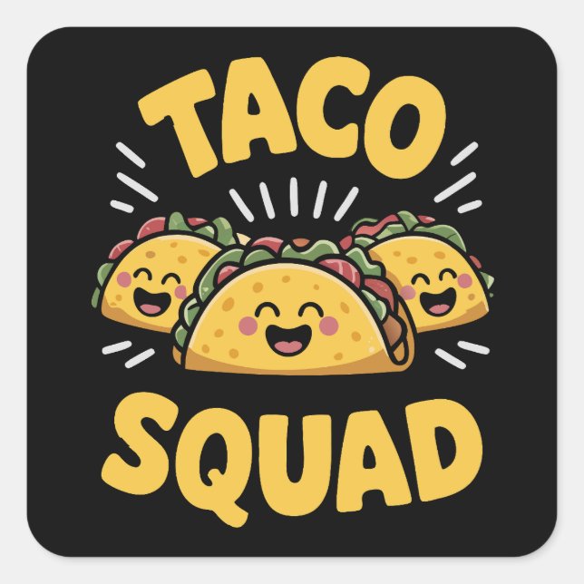 Taco Squad - Fun Fiesta Crew Square Sticker (Front)