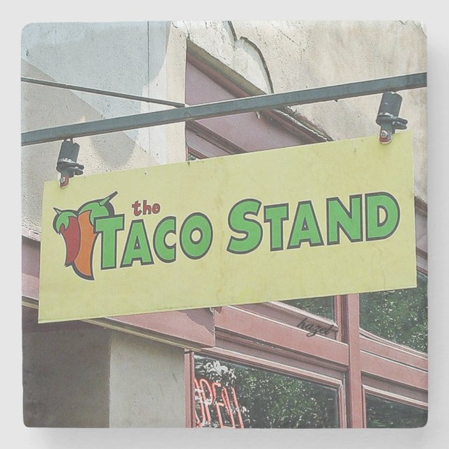 Taco Stand Athens Georgia Marble Stone Coaster. Stone Coaster (Front)