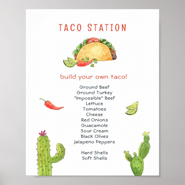 Taco station Taco Bridal shower  Poster (Front)