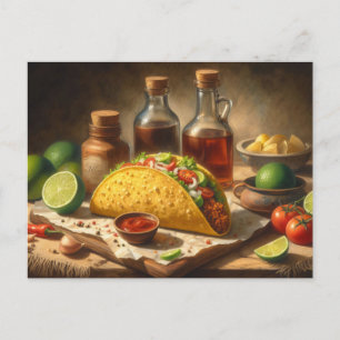 Taco Still Life Vintage Inspired Postcard